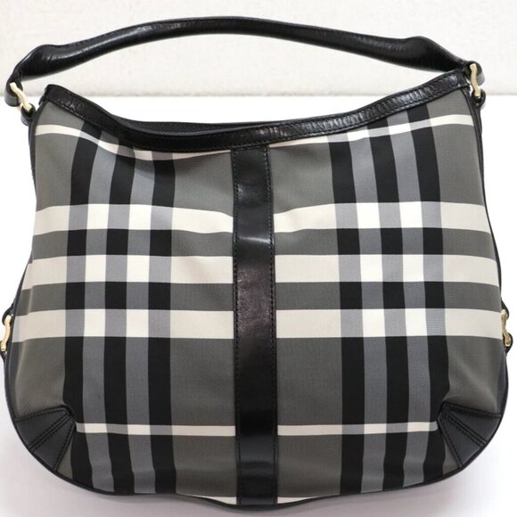 Burberry Tri Color Beat Check Nylon & Leather Hobo - Picture 2 of 14